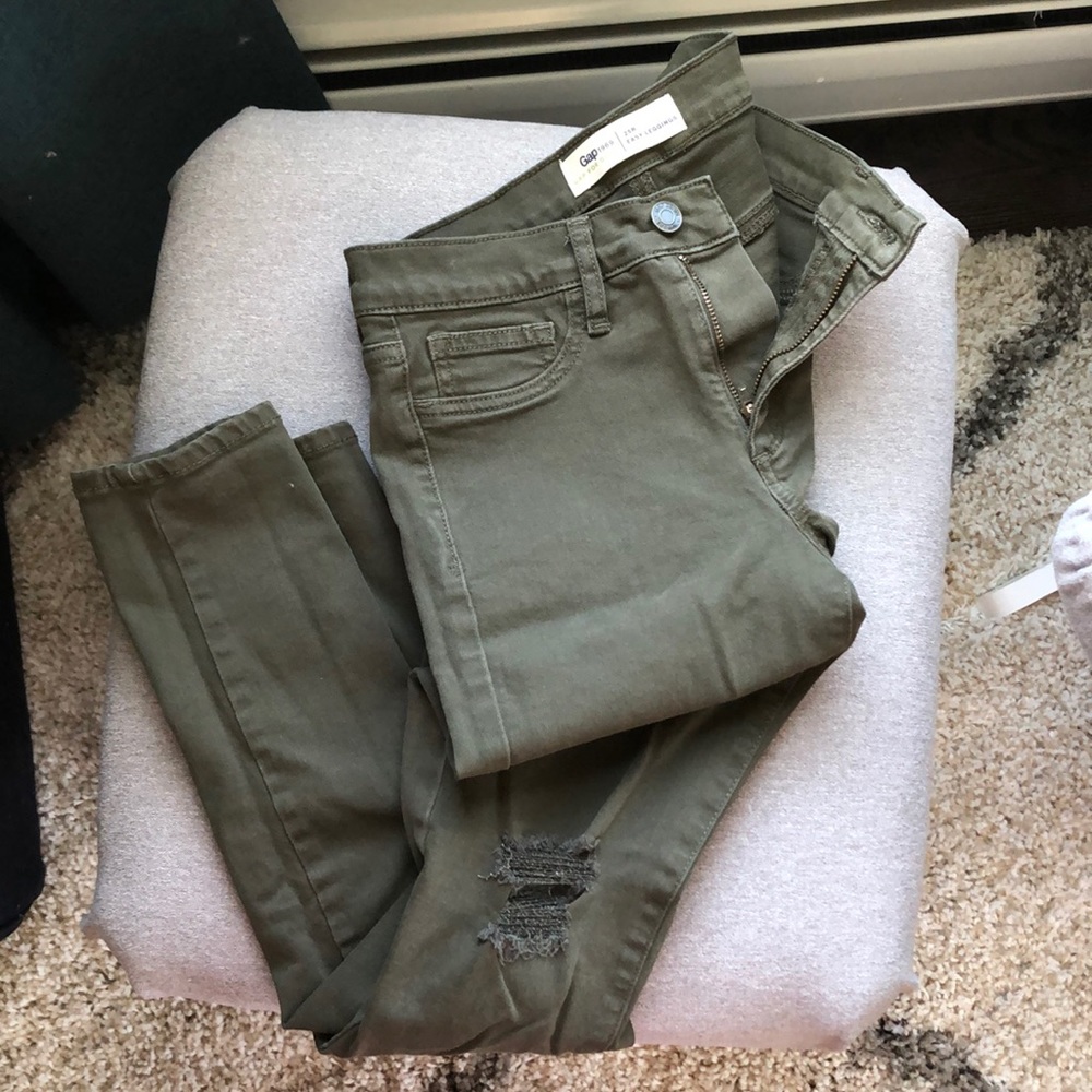 Gap easy leggings jeans in olive green
